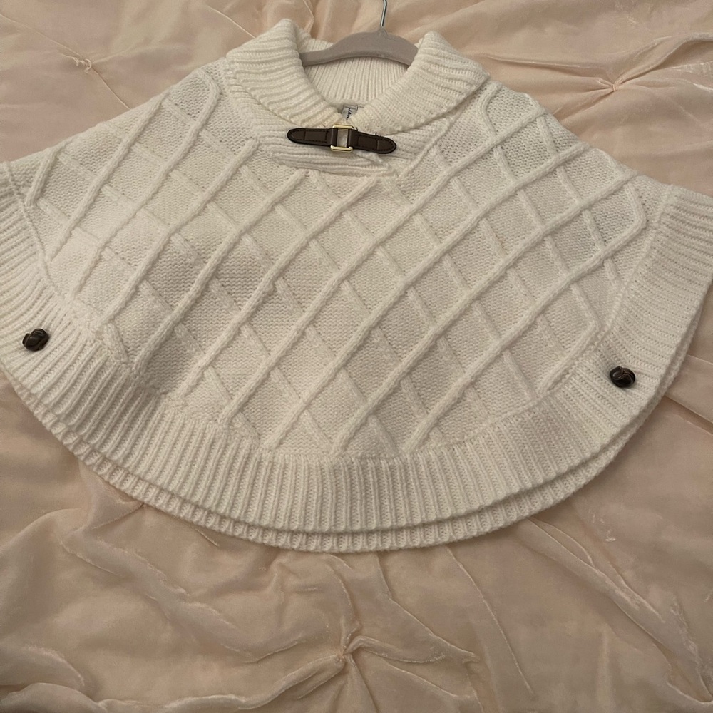 Janie and Jack White Knit Sweater Poncho